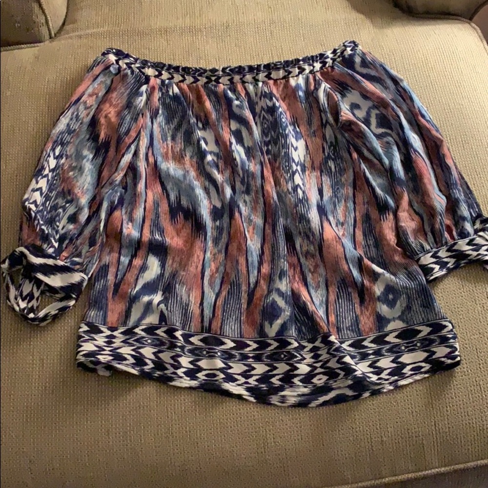 Multi colored off the shoulder top!